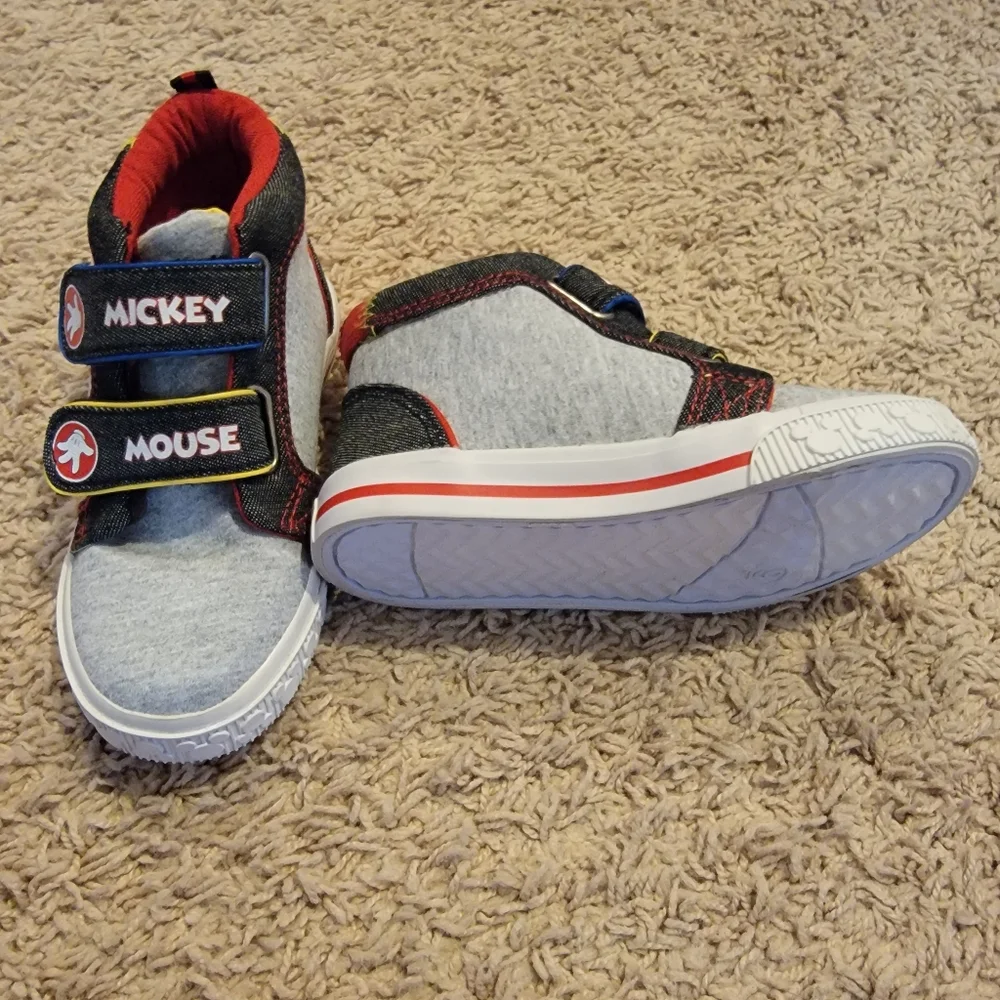 Disney Mickey Mouse Toddler Boys Shoes SNEAKERS High Tops - Picture 3 of 6